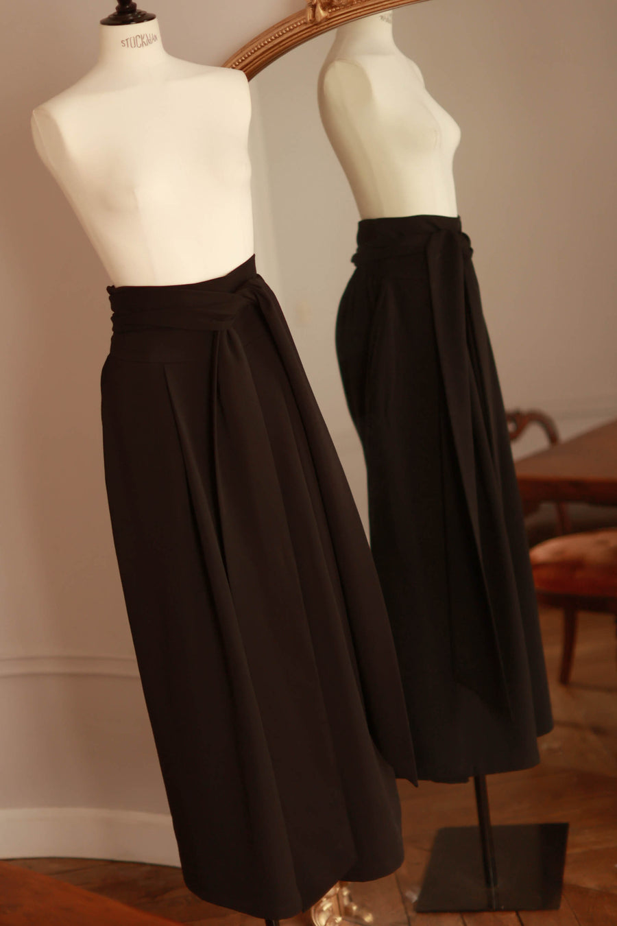 Black Tailored Wrap Trousers