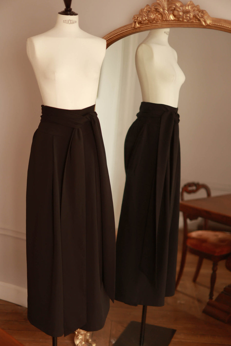 Black Tailored Wrap Trousers